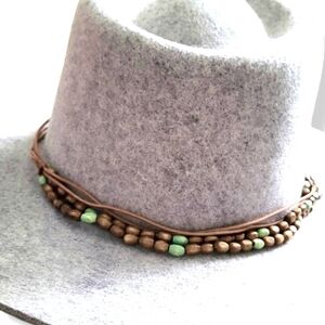 Handmade Hat Band Brown/Green